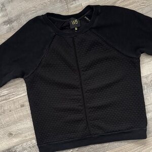 W5 Anthropologie Black Textured Sweatshirt